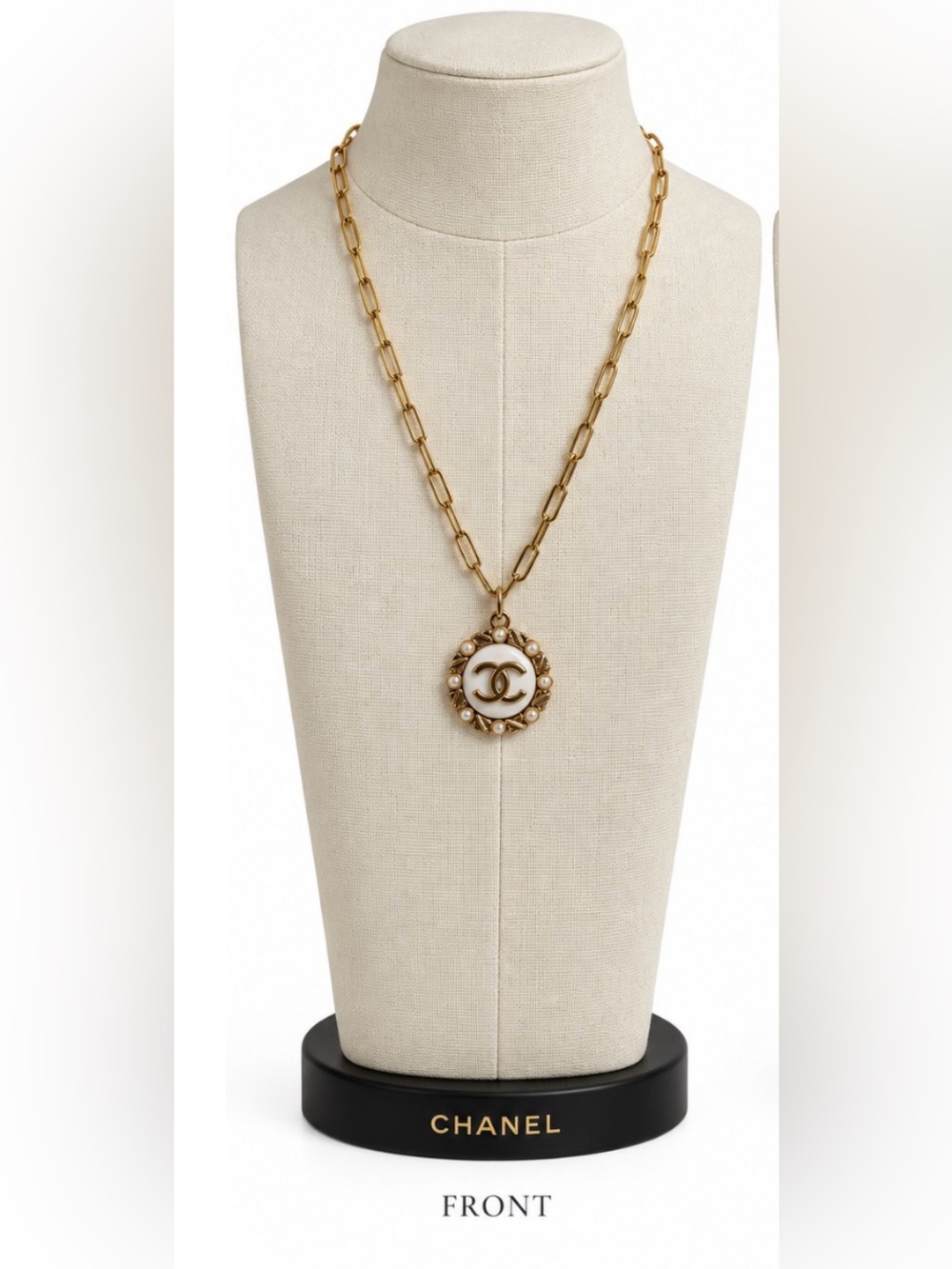 Chanel Gold-Tone CC Medallion Necklace-custom listing for @anngarzone
